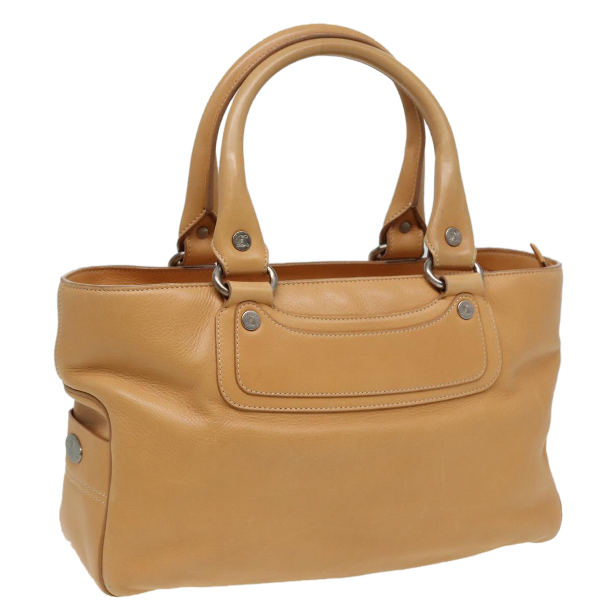 Luxury CELINE Hand Bag Leather Beige 80885