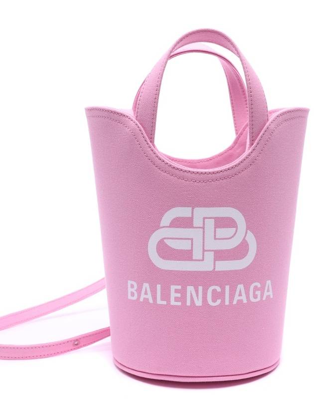 Luxury Balenciaga Trending 2026 Logo Wave Bucket Tote Bag Pink