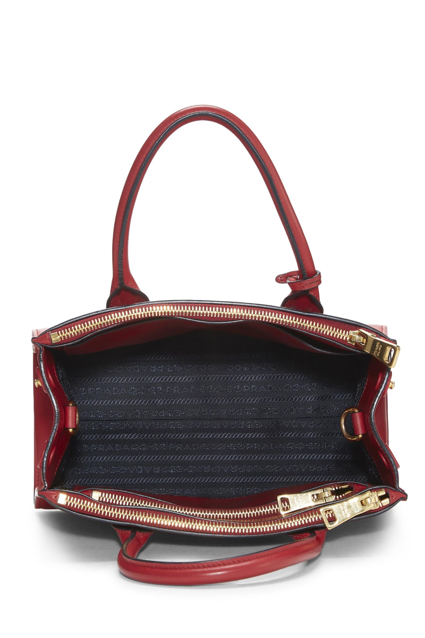 Prada, Red Saffiano Paradigme City Shoulder Bag Medium, Red