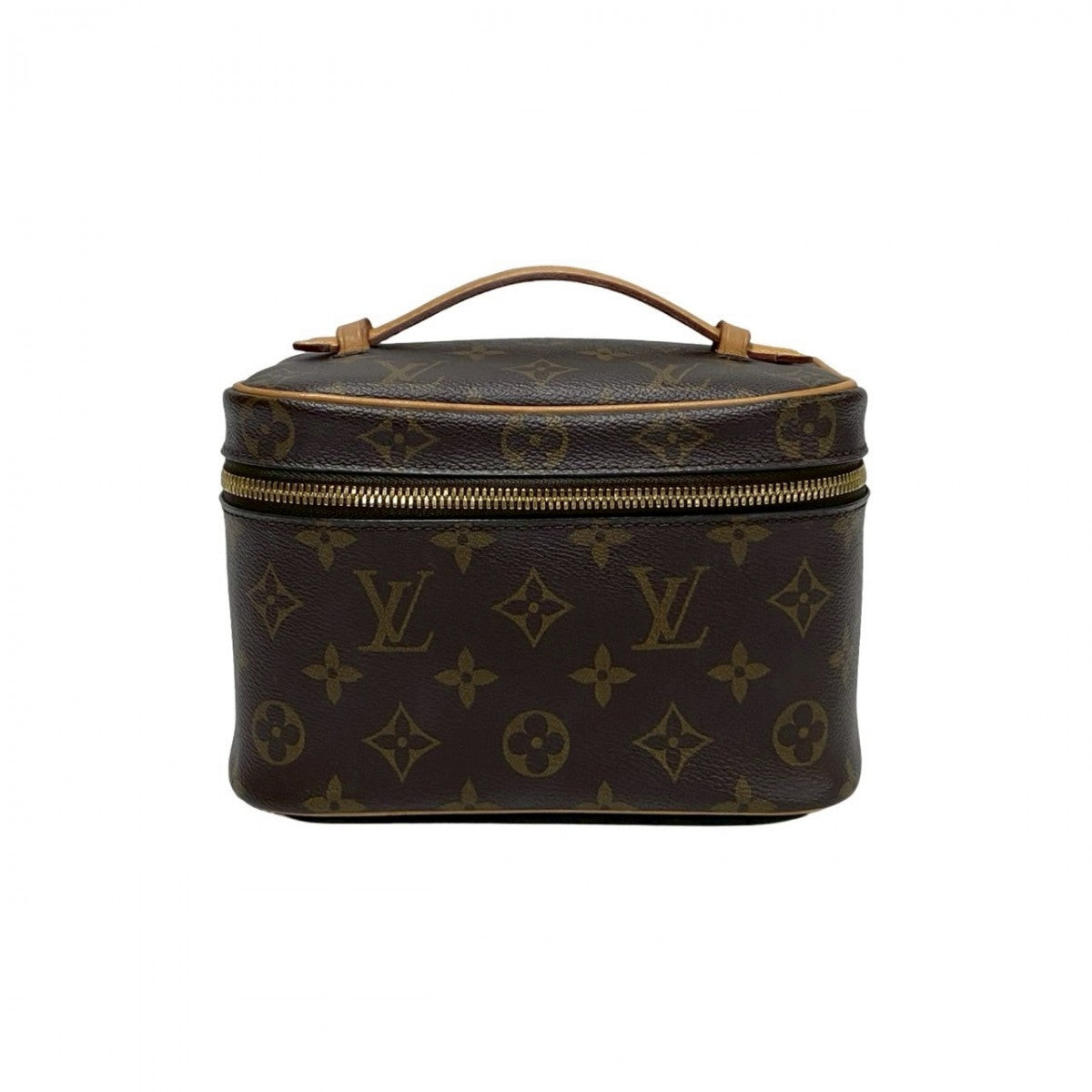 LOUIS VUITTON Handbag Leather, PVC Brown Monogram Nice mini Women