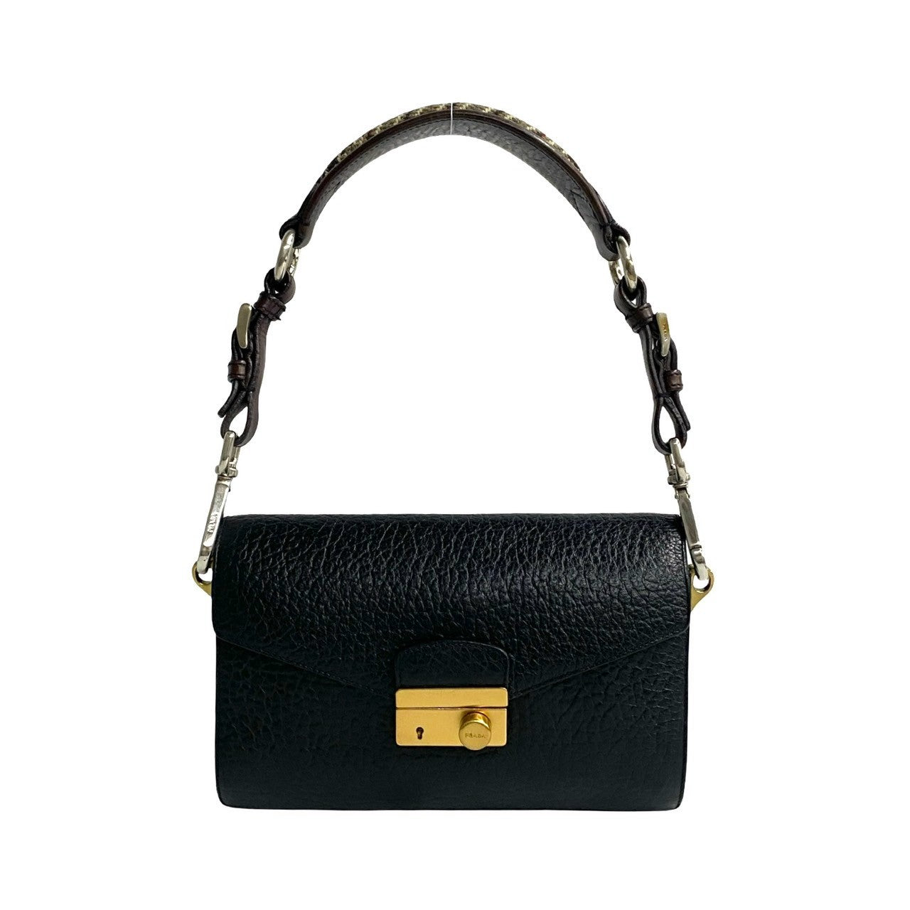 Prada Leather Tweed Shoulder Bag