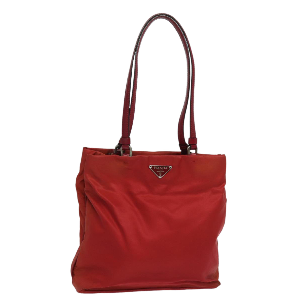 PRADA Hand Bag Nylon Red Auth