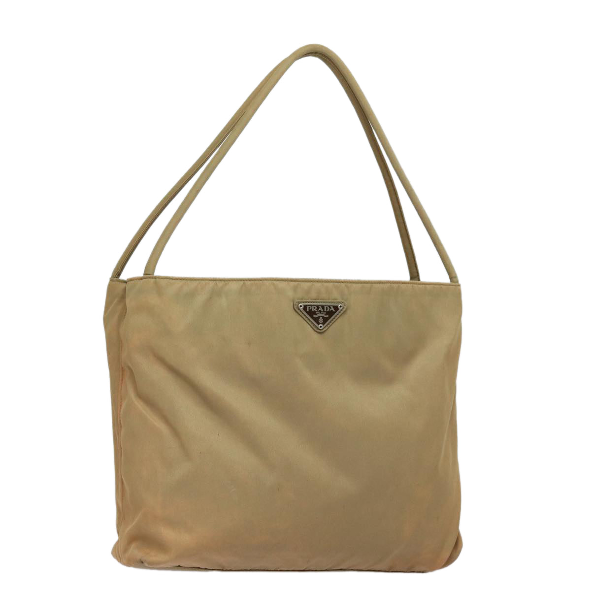 PRADA Shoulder Bag Nylon Beige Auth
