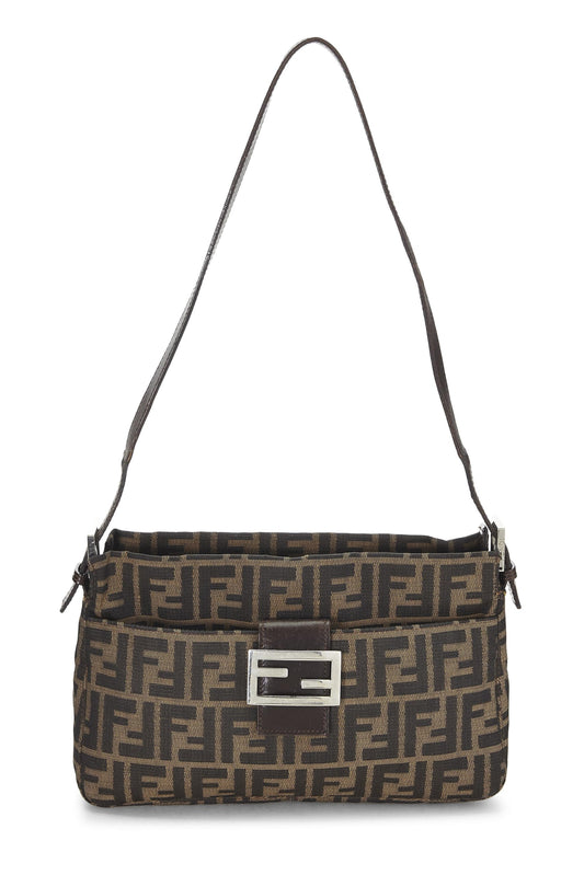 Fendi, Brown Zucca Canvas Shoulder Bag, Brown