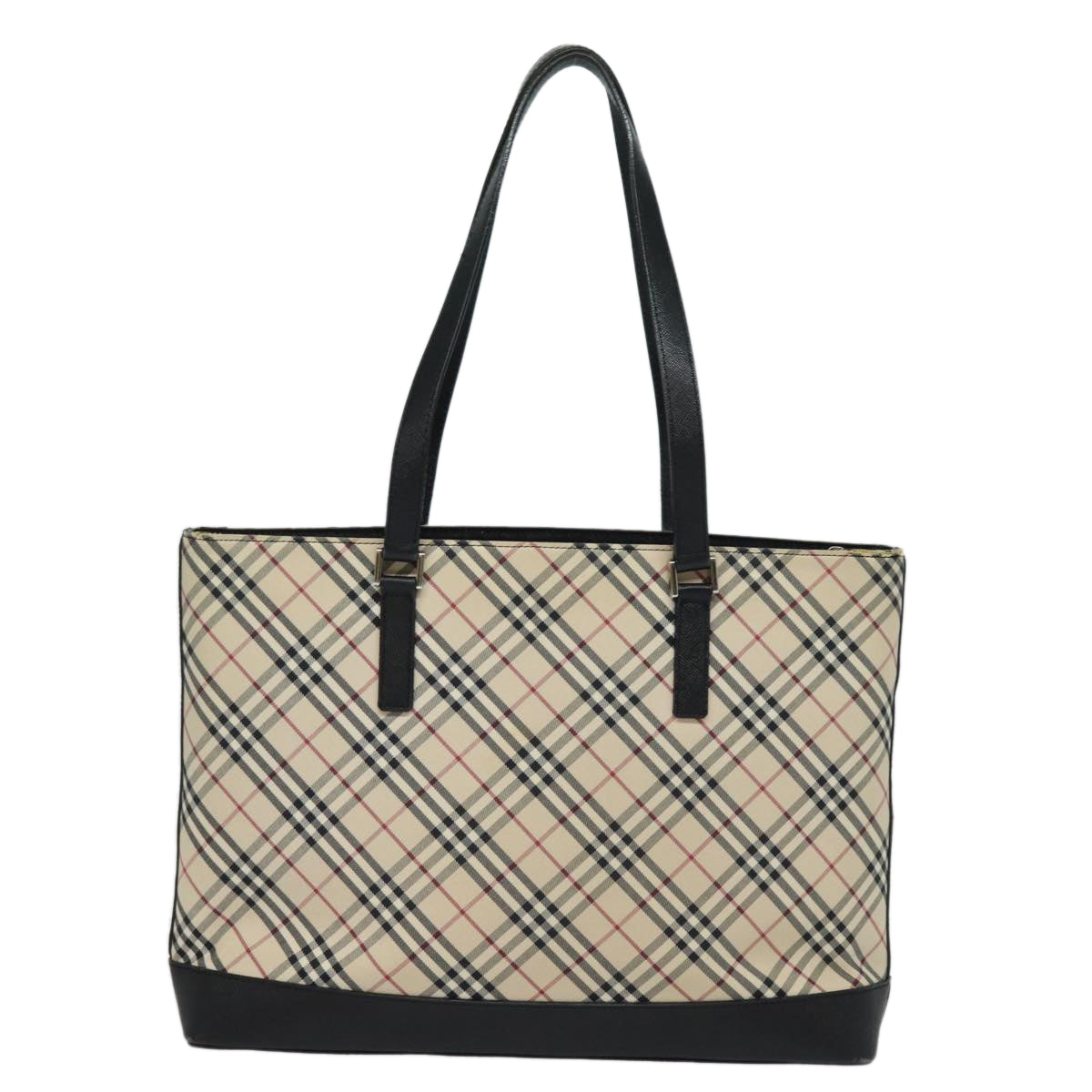 Burberry Nova Check Tote Bag Canvas Beige Auth 81323