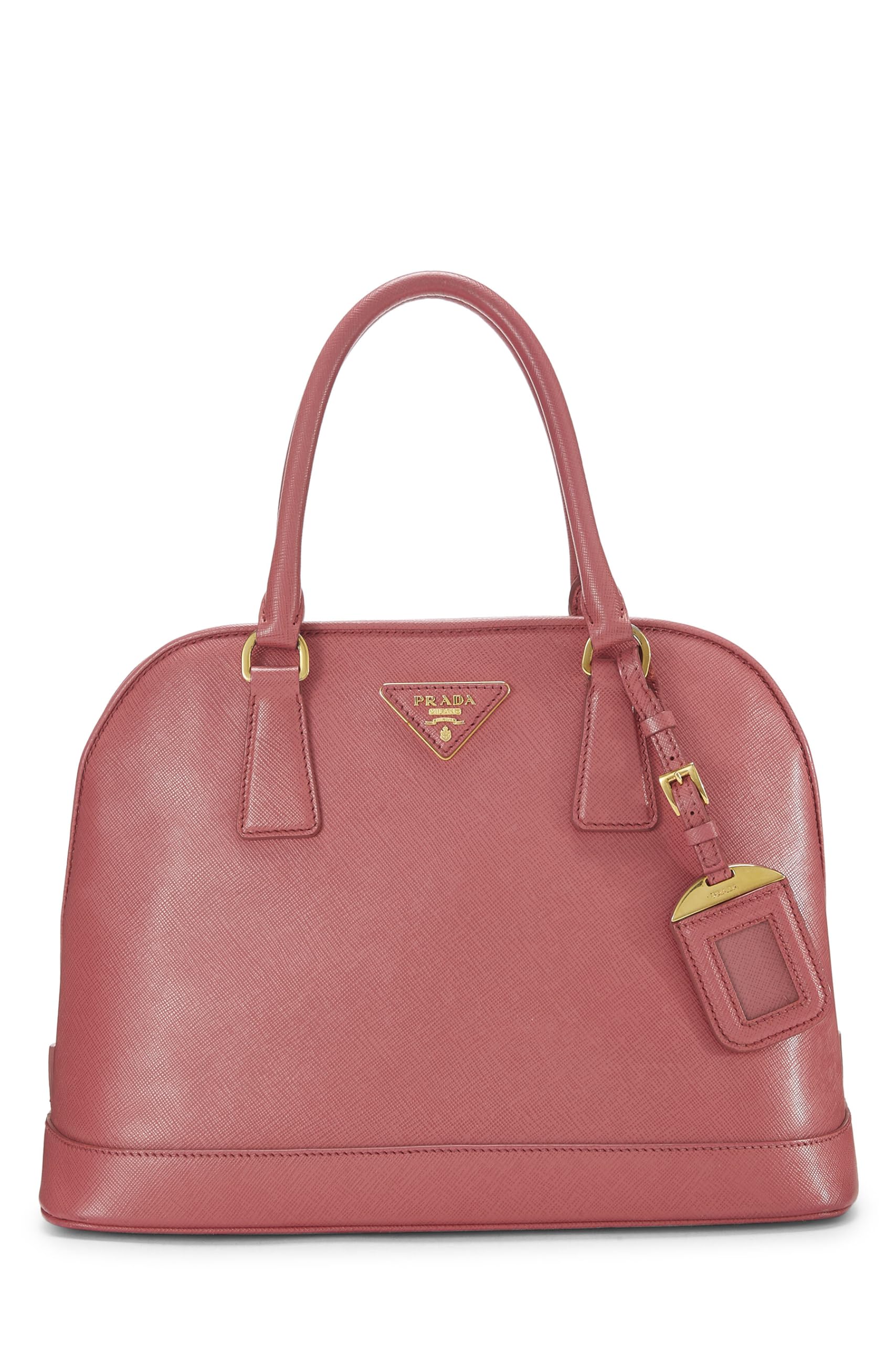 Prada, Pink Saffiano Dome Handbag, Pink