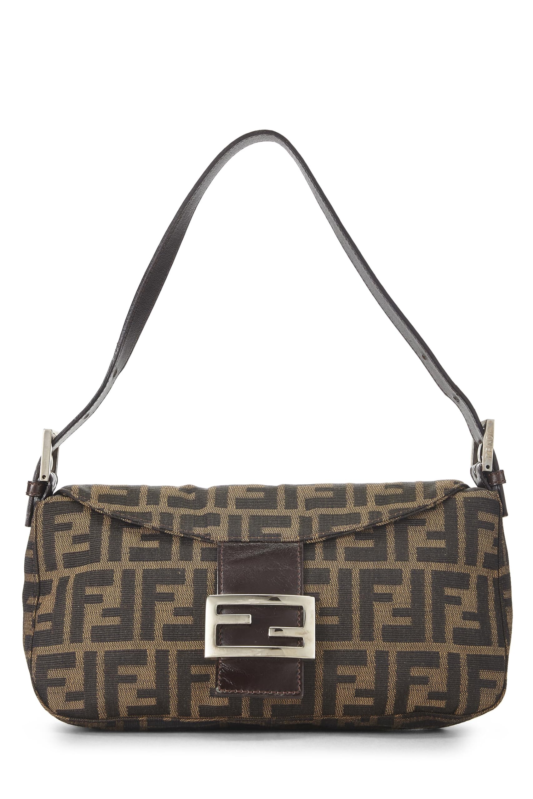 Fendi, Brown Zucca Canvas Shoulder Bag, Brown