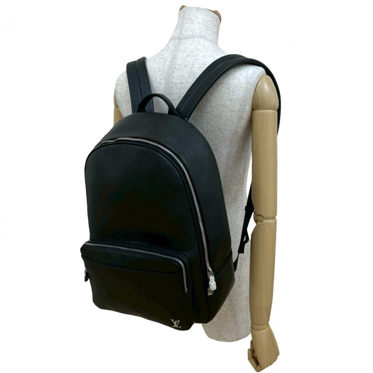 LOUIS VUITTON Backpack Leather (Leather) black Taiga Alex mens(Unisex)
