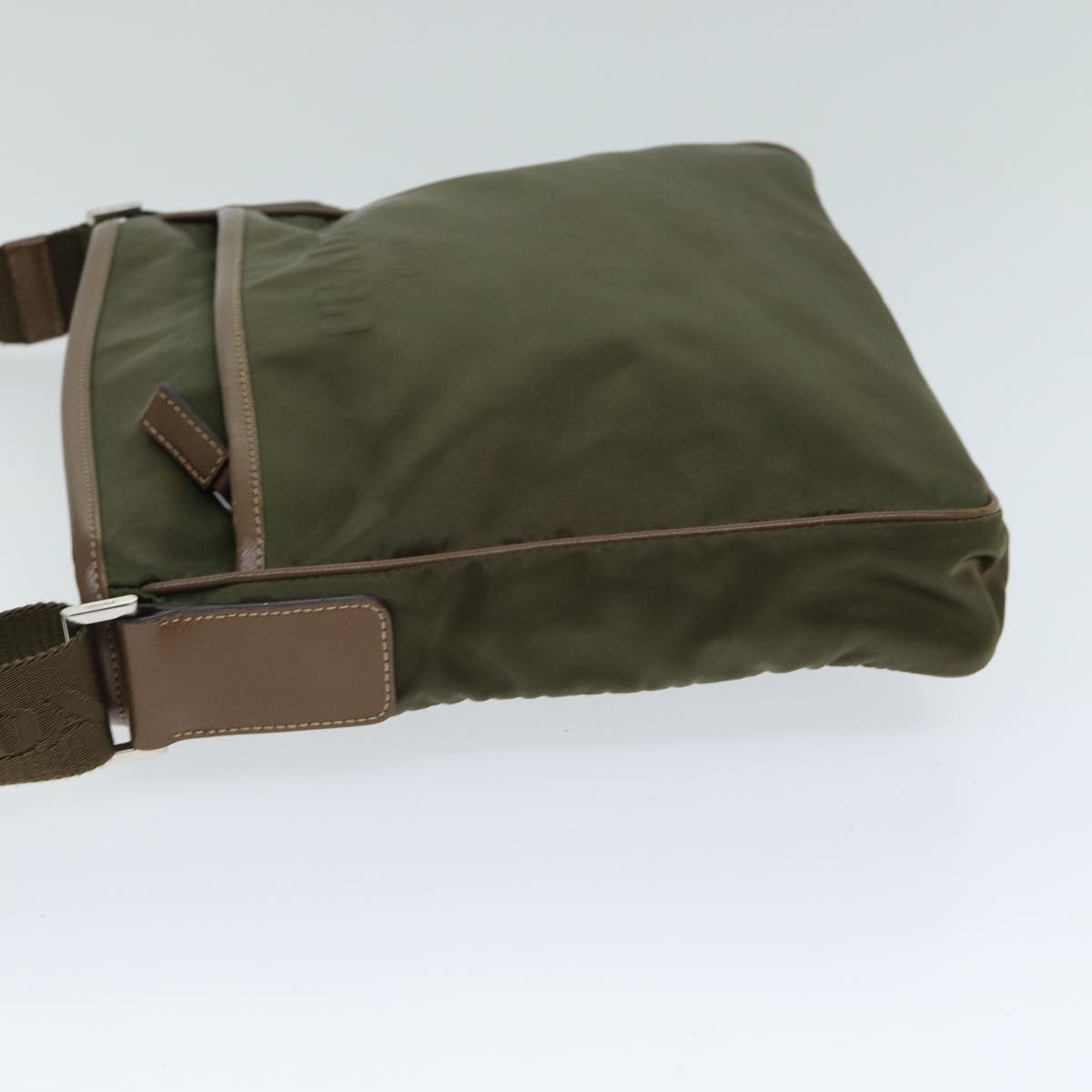PRADA Shoulder Bag Nylon Khaki Auth