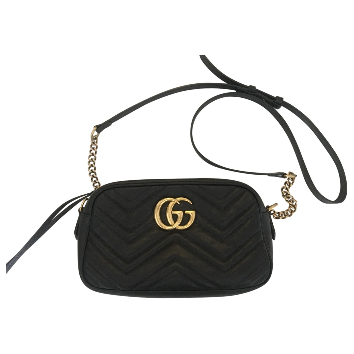 Gucci marmont black leather handbag