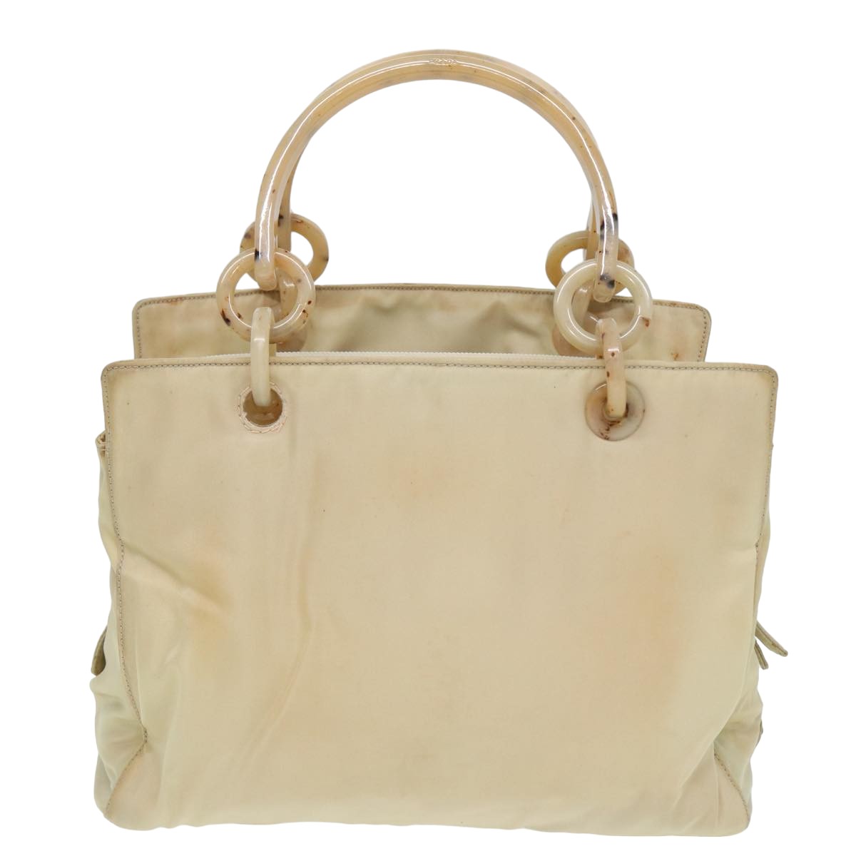 PRADA Hand Bag Nylon Beige Auth