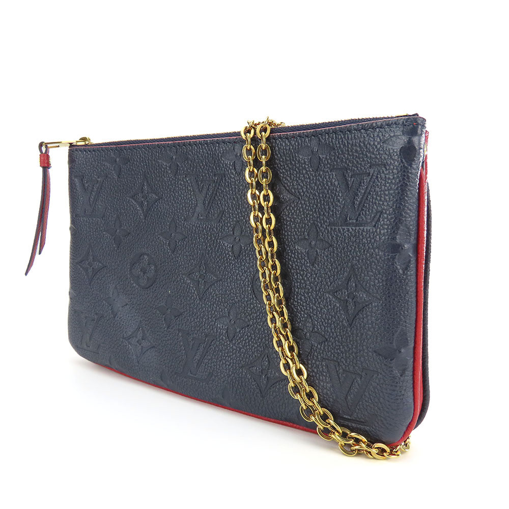 LOUIS VUITTON Shoulder Bag Monogram Ann Platt Navy Pochette double zip