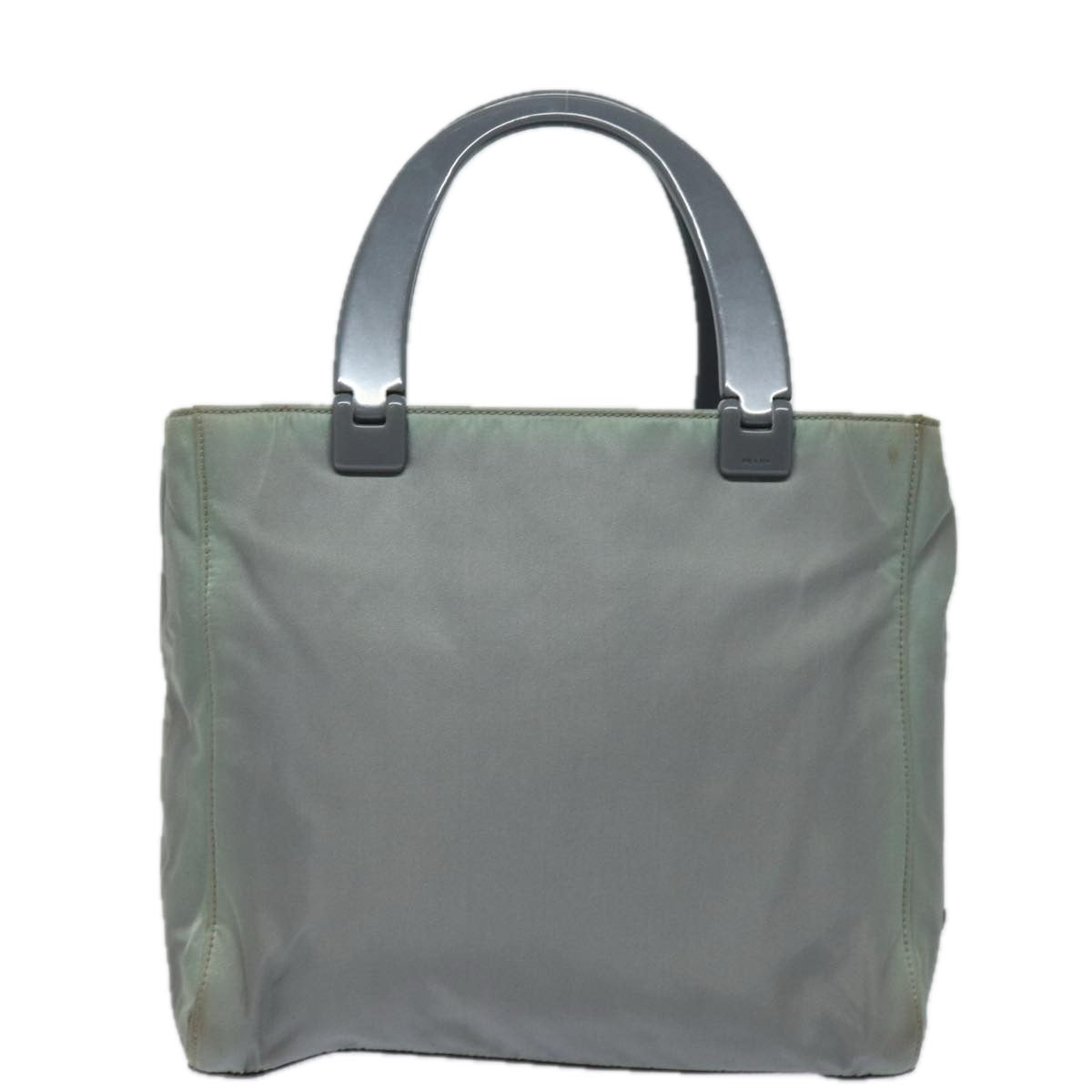 PRADA Hand Bag Nylon Gray Auth