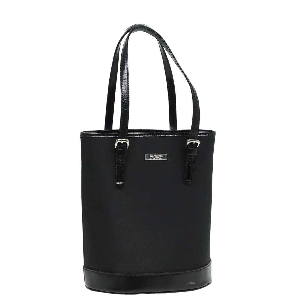 BurberrySs Blue Label Hand Bag Nylon Black Auth 81857