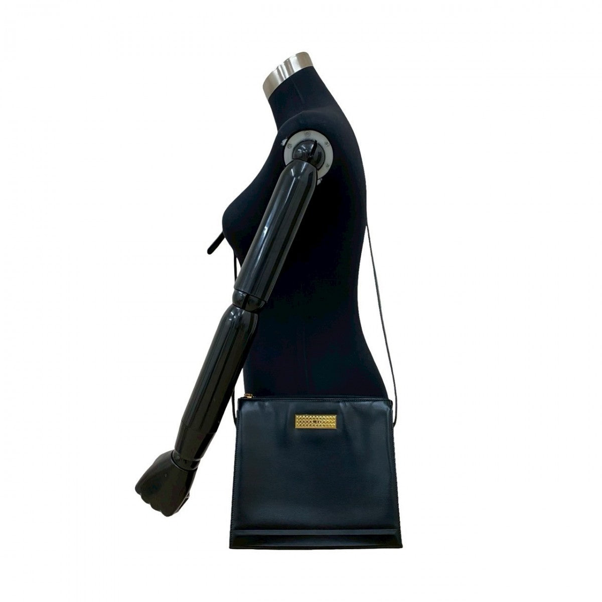 Dior Shoulder Bag leather black CD logo Metal Women