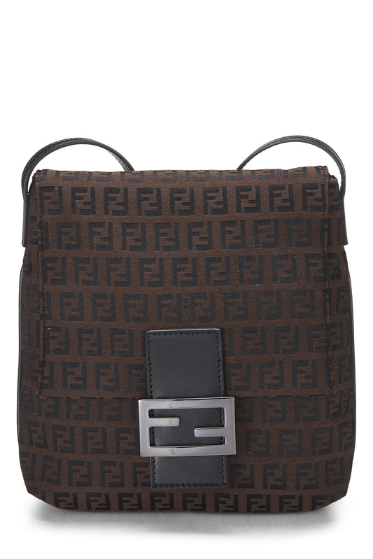 Fendi, Brown Zucchino Canvas Tube Messenger Small, Brown