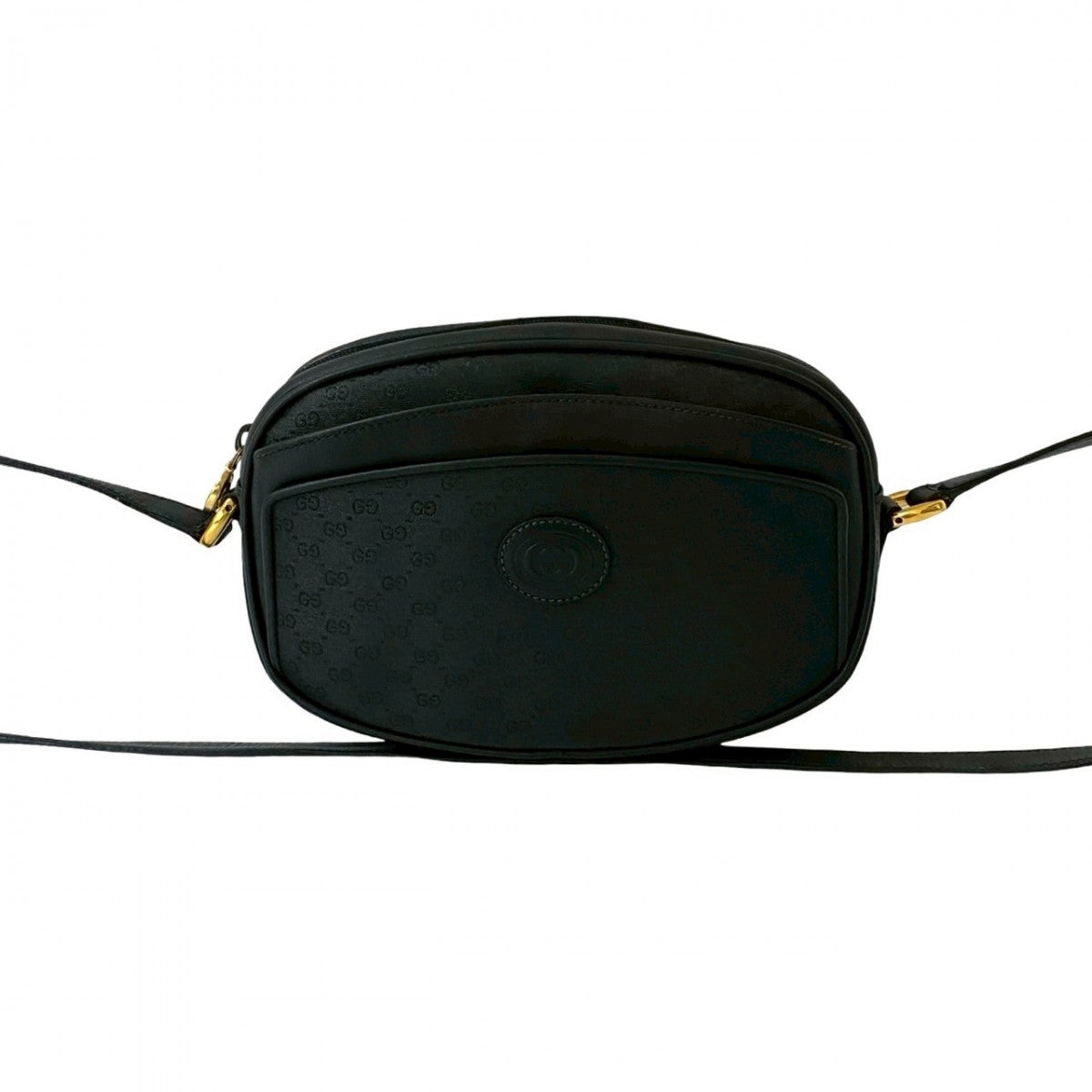 GUCCI Shoulder Bag Leather, PVC black Micro GG logo Women