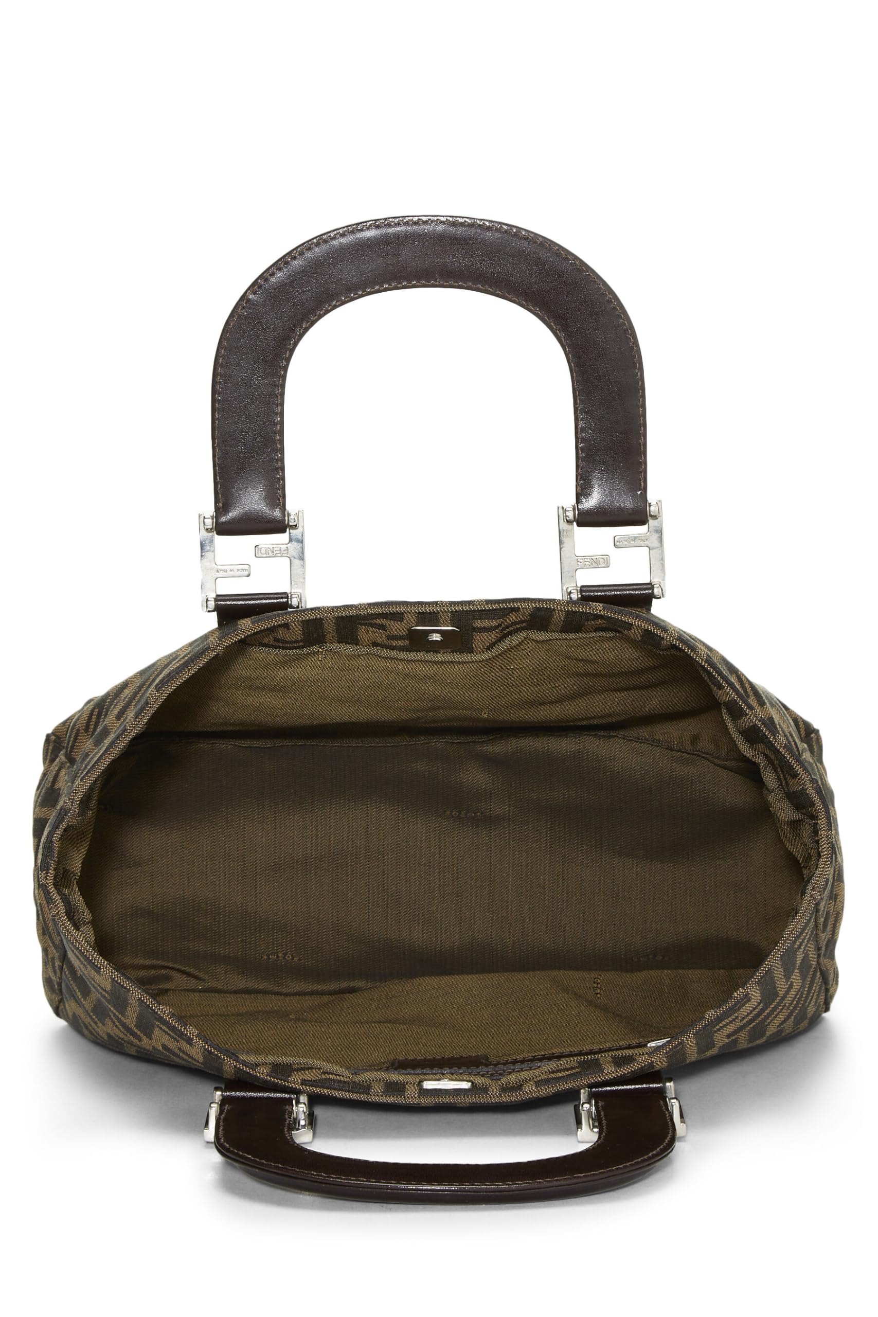 Fendi, Brown Zucca Canvas Handbag Small, Brown