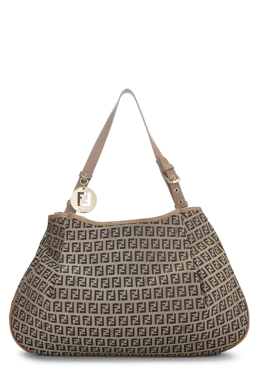 Fendi, Brown Zucchino Shoulder Bag Large, Brown