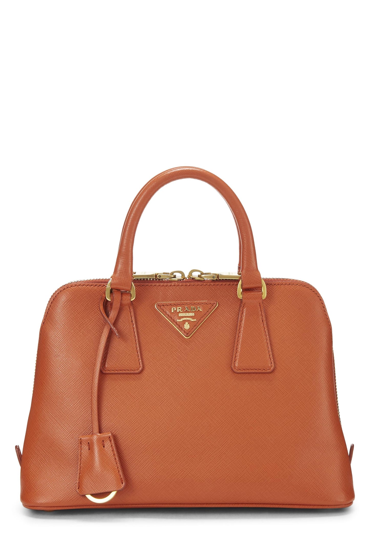 Prada, Orange Saffiano Promenade Small, Orange Luxury Handbag