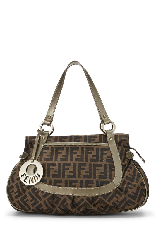 Fendi, Brown Zucca Canvas Chef Medium, Silver