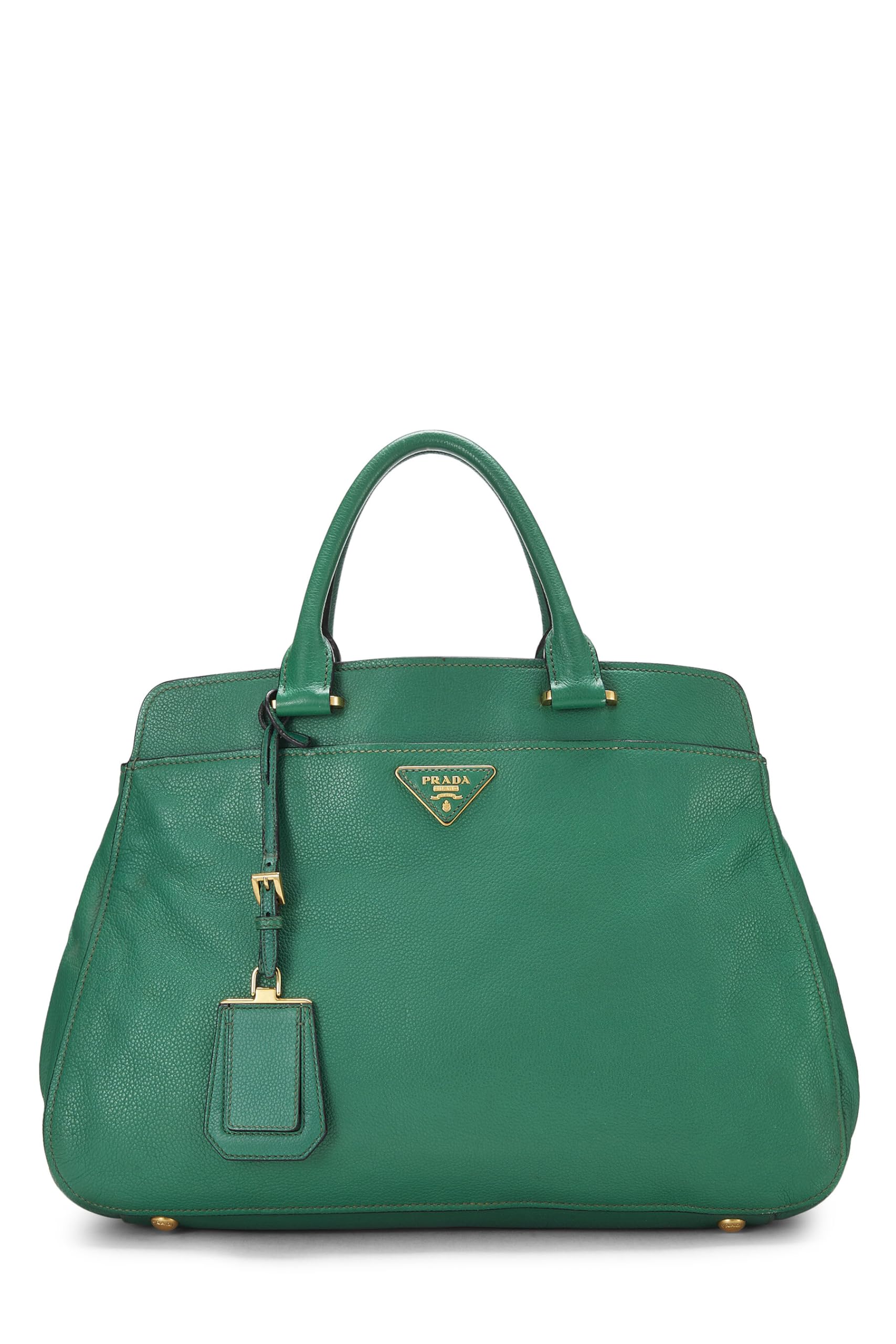 Prada, Green Vitello Daino Convertible Handbag, Green