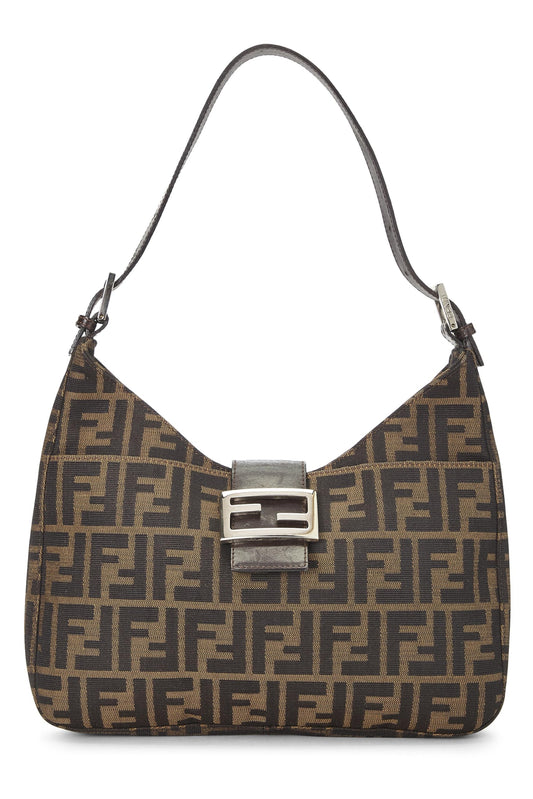 Fendi, Brown Zucca Canvas Shoulder Bag, Brown