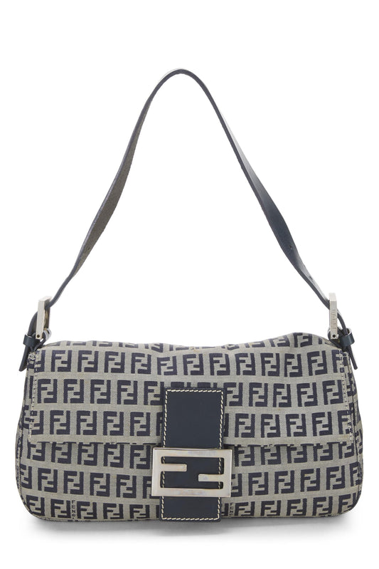 Fendi, Navy Zucchino Canvas Baguette, Navy