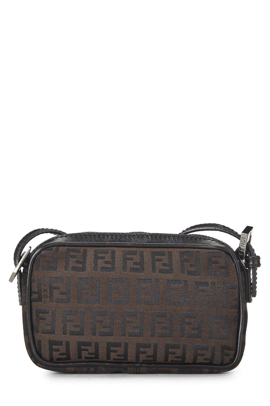 Fendi, Brown Zucchino Canvas Crossbody Mini, Brown