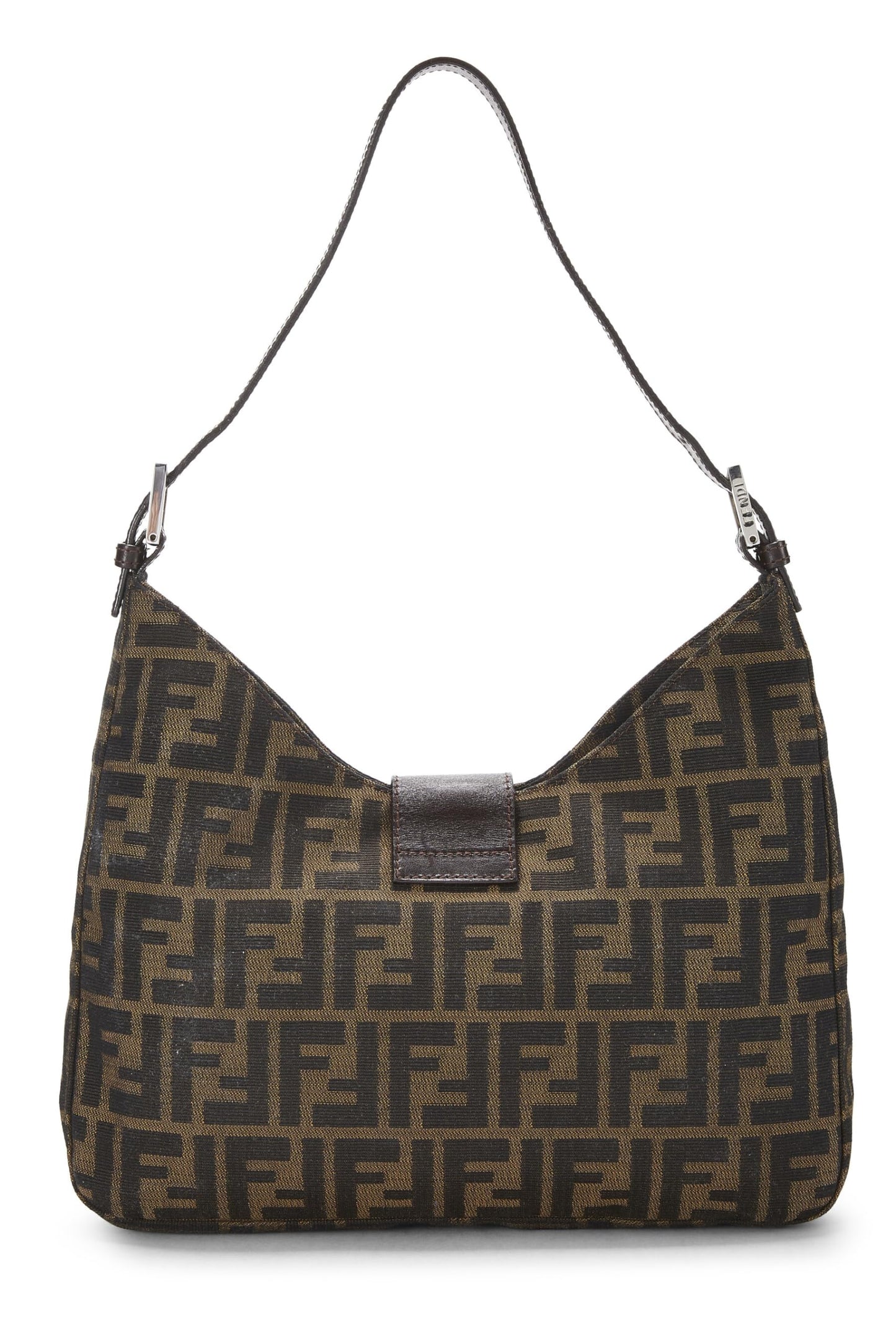 Fendi, Brown Zucca Canvas Shoulder Bag, Brown