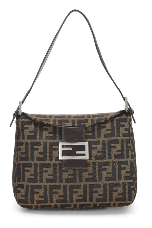 Fendi, Brown Zucca Canvas Shoulder Bag, Brown