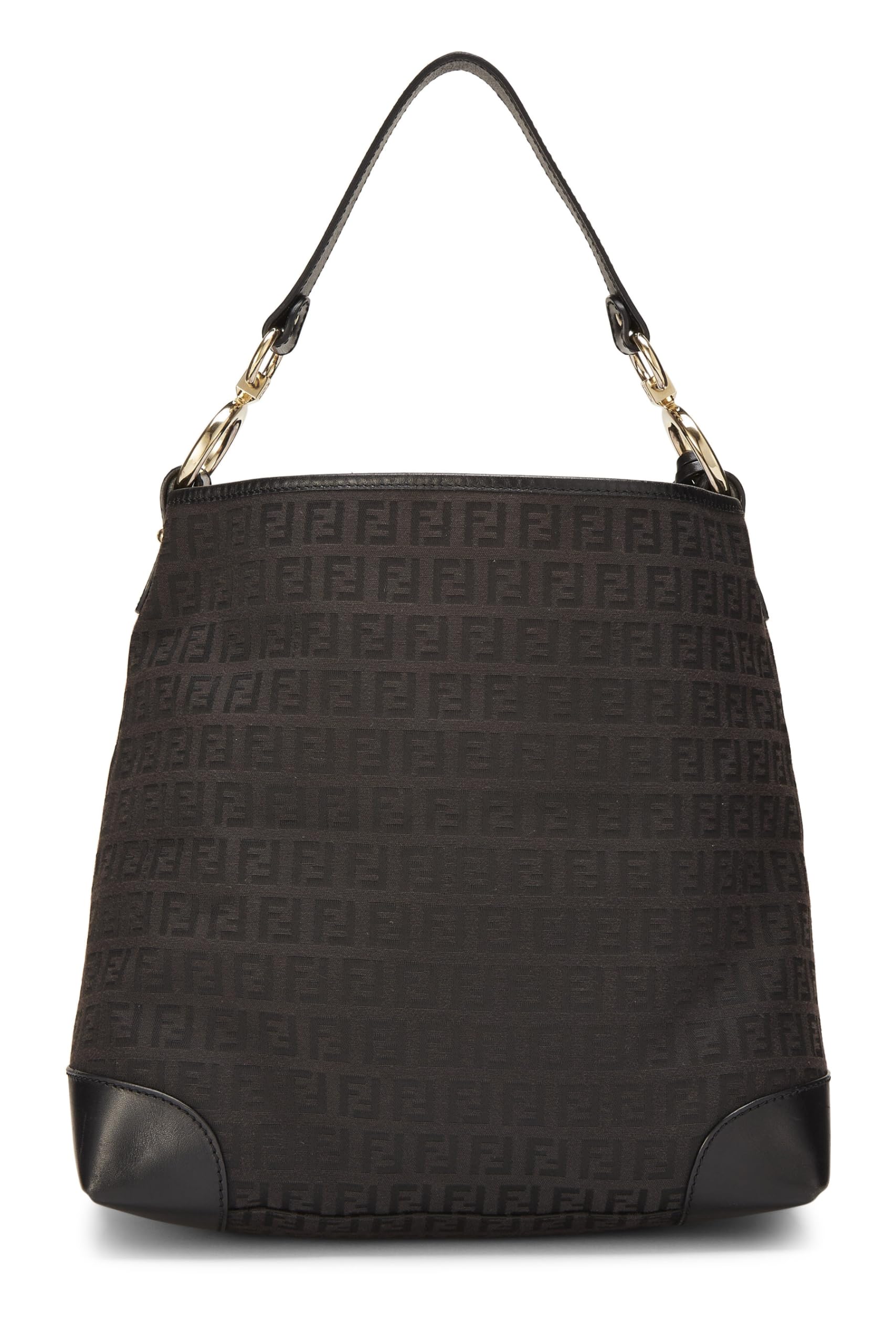 Fendi, Black Zucchino Canvas Hobo, Black