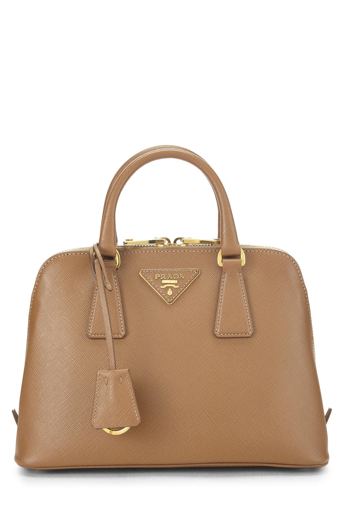 Prada, Brown Saffiano Lux Handbag Mini, Brown