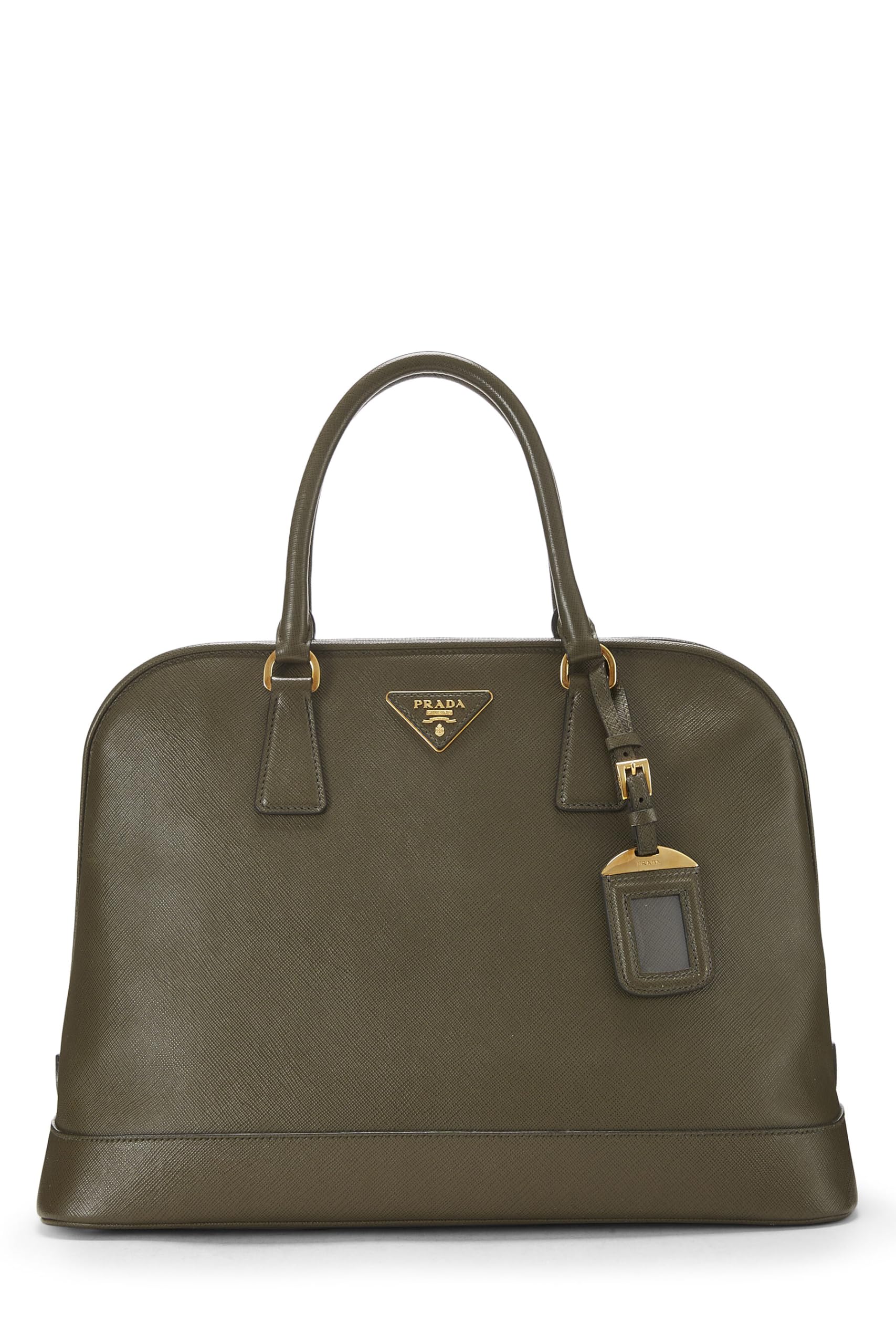 Prada, Green Saffiano Dome Tote, Green