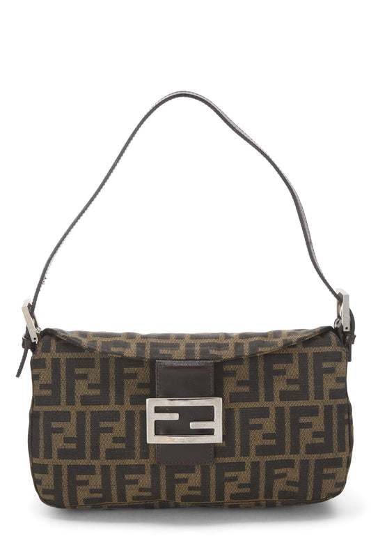 Fendi, Brown Zucca Canvas Shoulder Bag, Brown