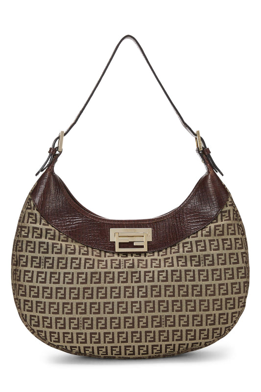 Fendi, Brown Zucchino Canvas Hobo Bag, Brown