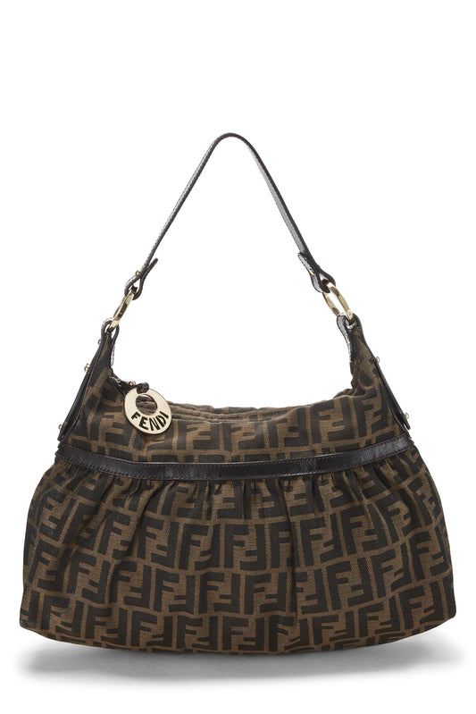 Fendi, Brown Zucca Canvas Chef Hobo, Brown