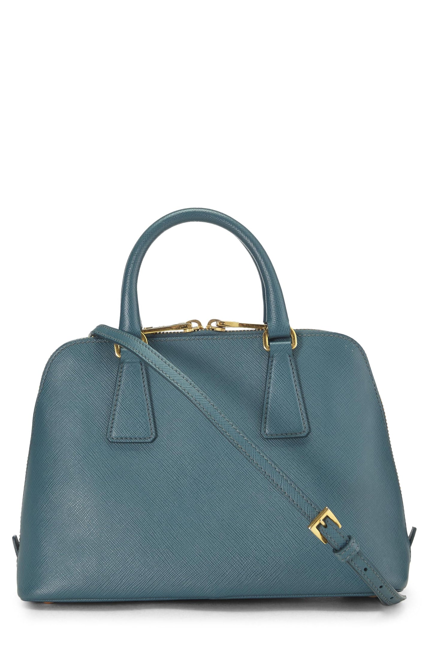 Prada, Blue Saffiano Promenade Small, Blue Luxury Handbag