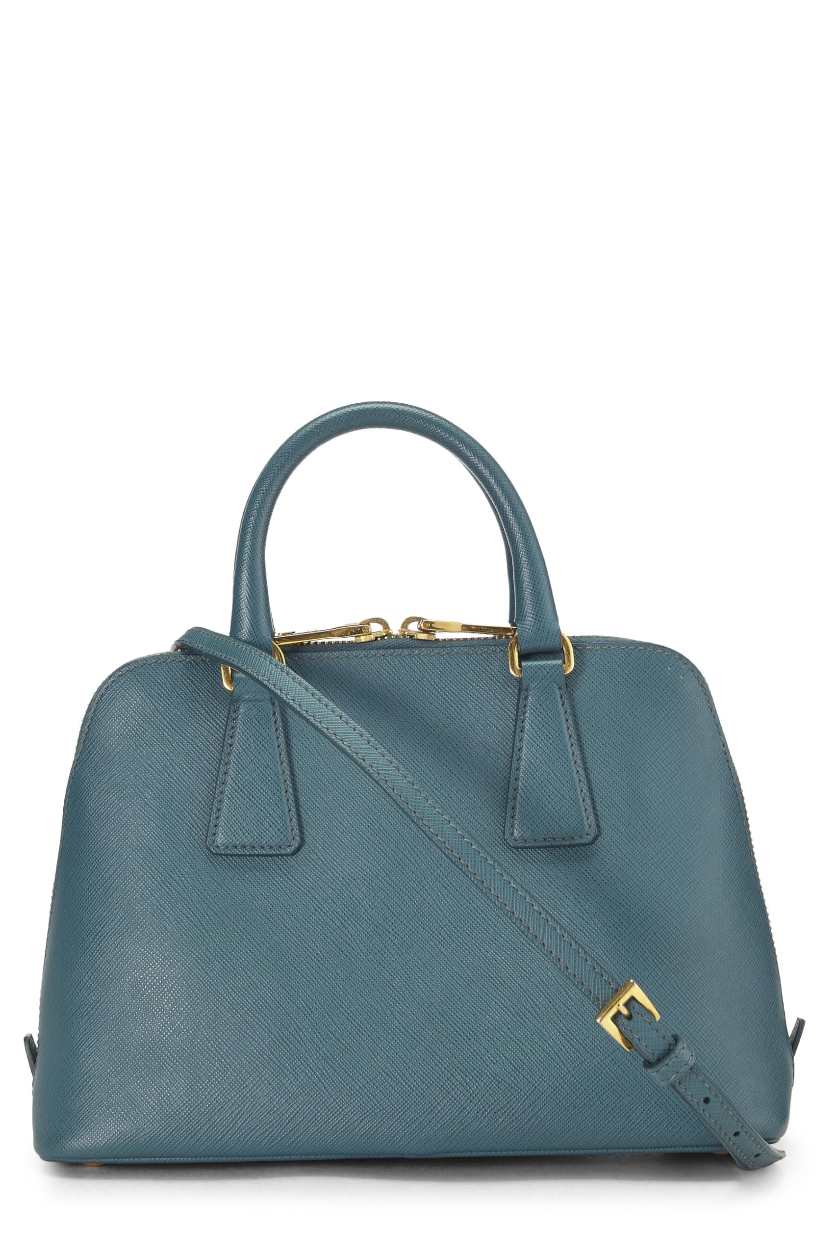 Prada, Blue Saffiano Promenade Small, Blue Luxury Handbag