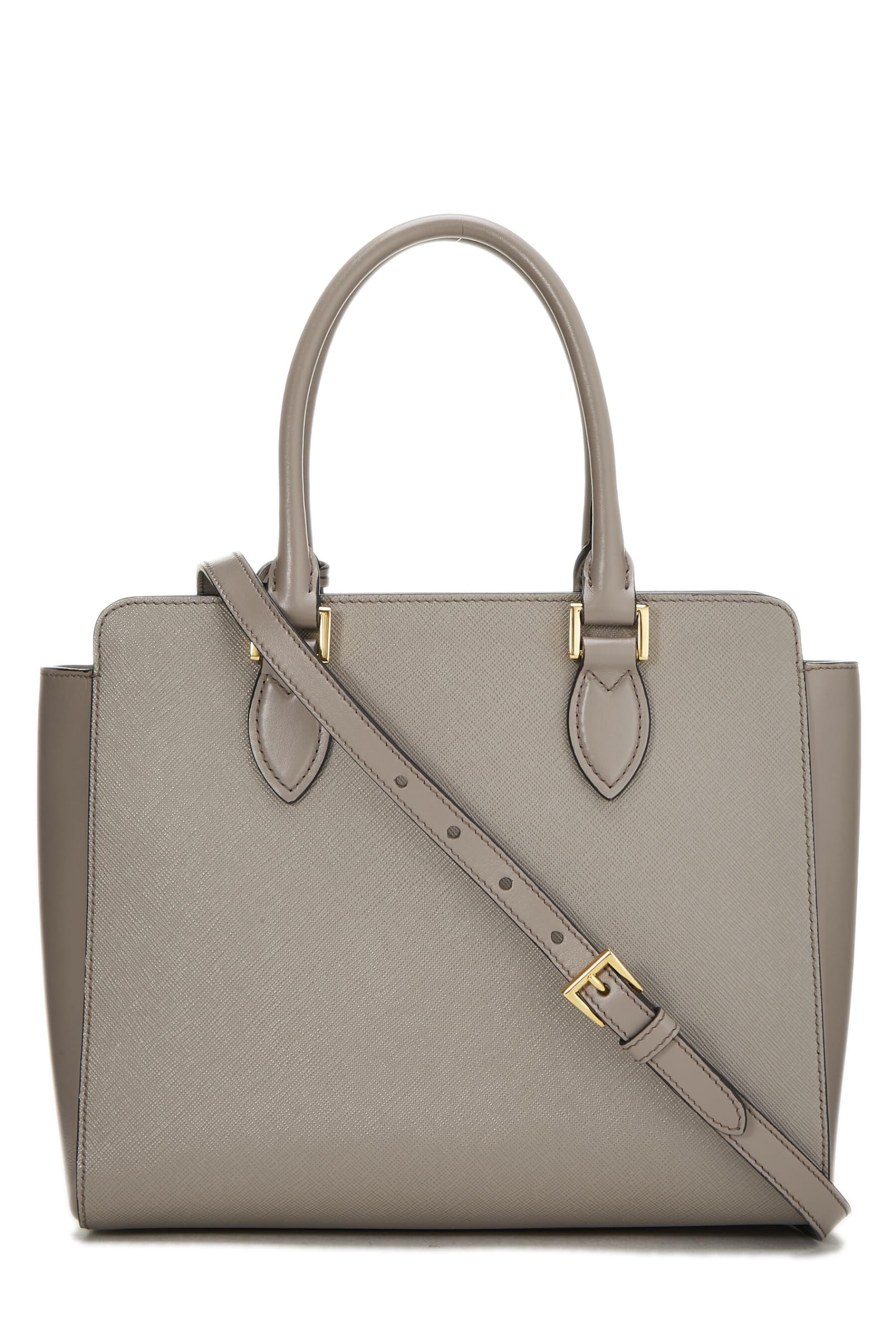 Prada, Grey Saffiano Convertible Handbag Small, Grey