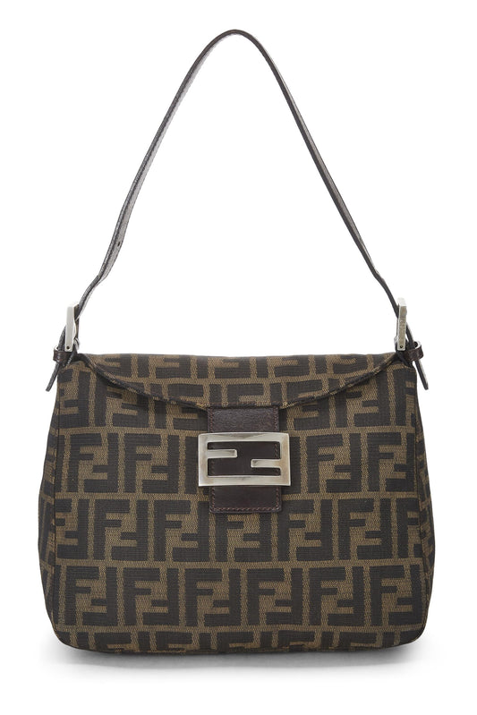 Fendi, Brown Zucca Canvas Shoulder Bag, Brown