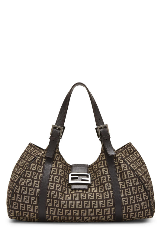 Fendi, Brown Zucchino Canvas Tote, Brown