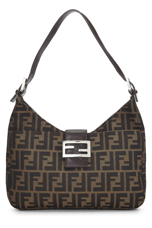 Fendi, Brown Zucca Canvas Shoulder Bag, Brown