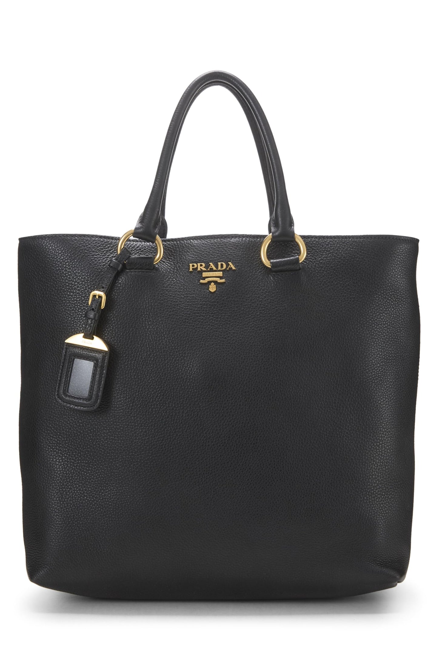 Prada, Black Vitello Daino Phenix Convertible Shopping Tote, Black