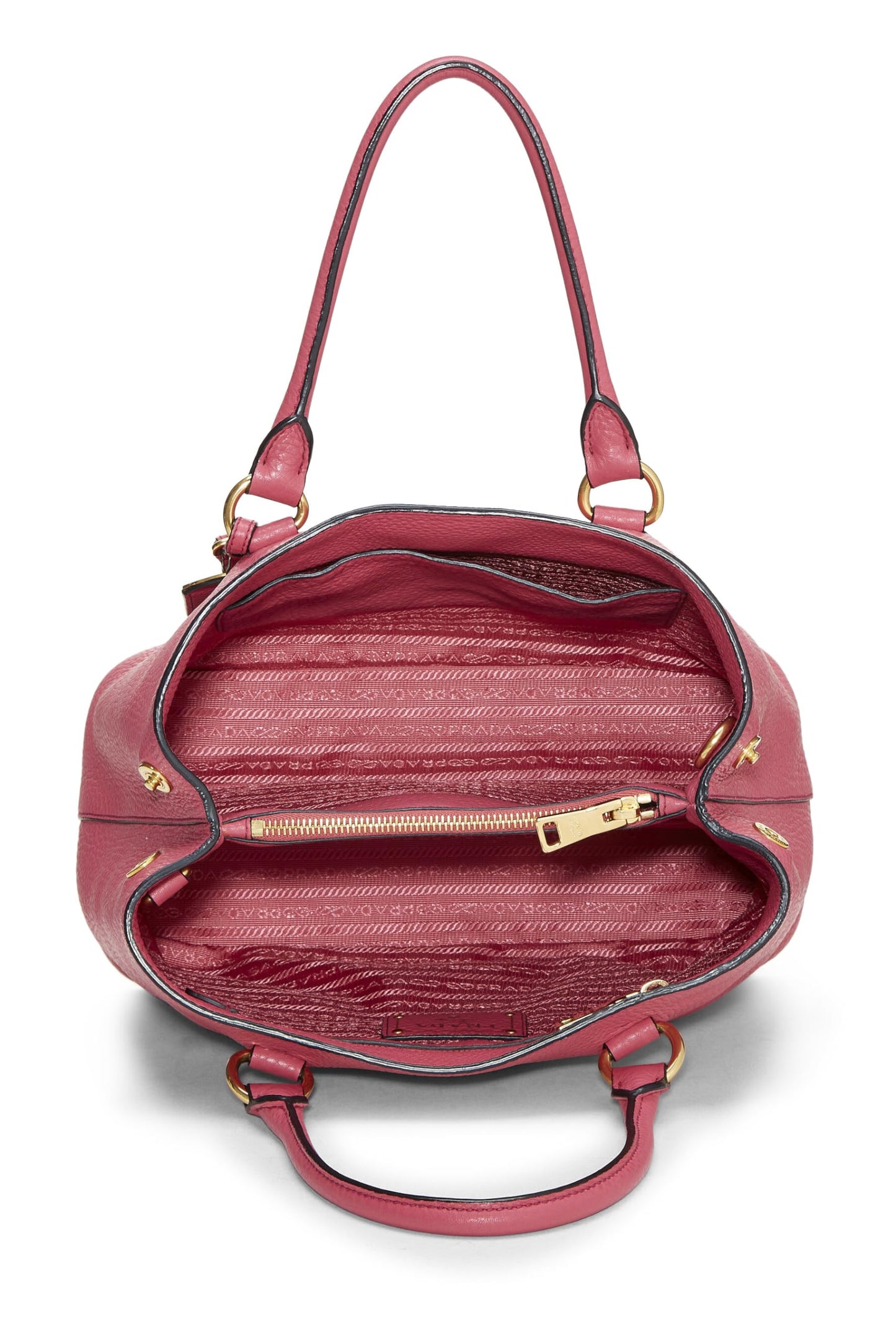 Prada, Pink Vitello Daino Convertible Top Handle Tote, Pink
