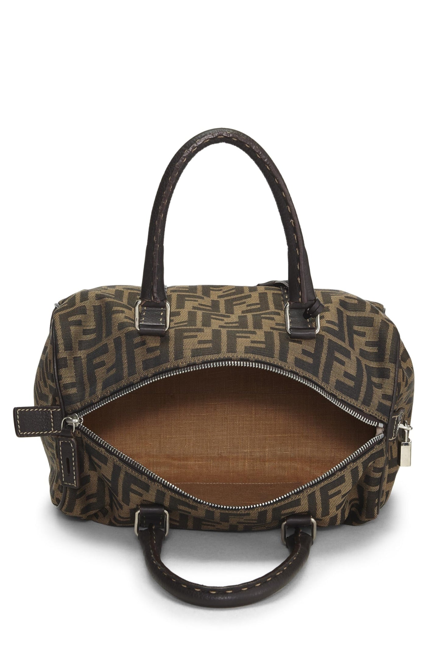 Fendi, Zucca Canvas Selleria Handbag Medium, Brown