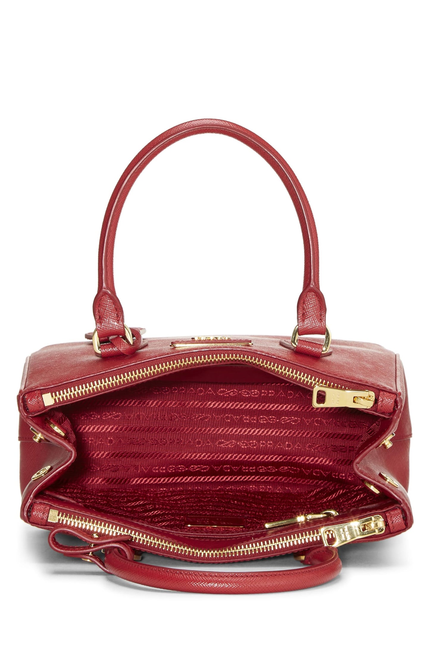 Prada, Red Saffiano Galleria Tote Small, Red