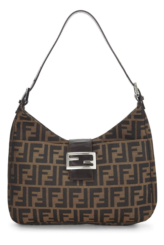 Fendi, Brown Zucca Canvas Shoulder Bag, Brown