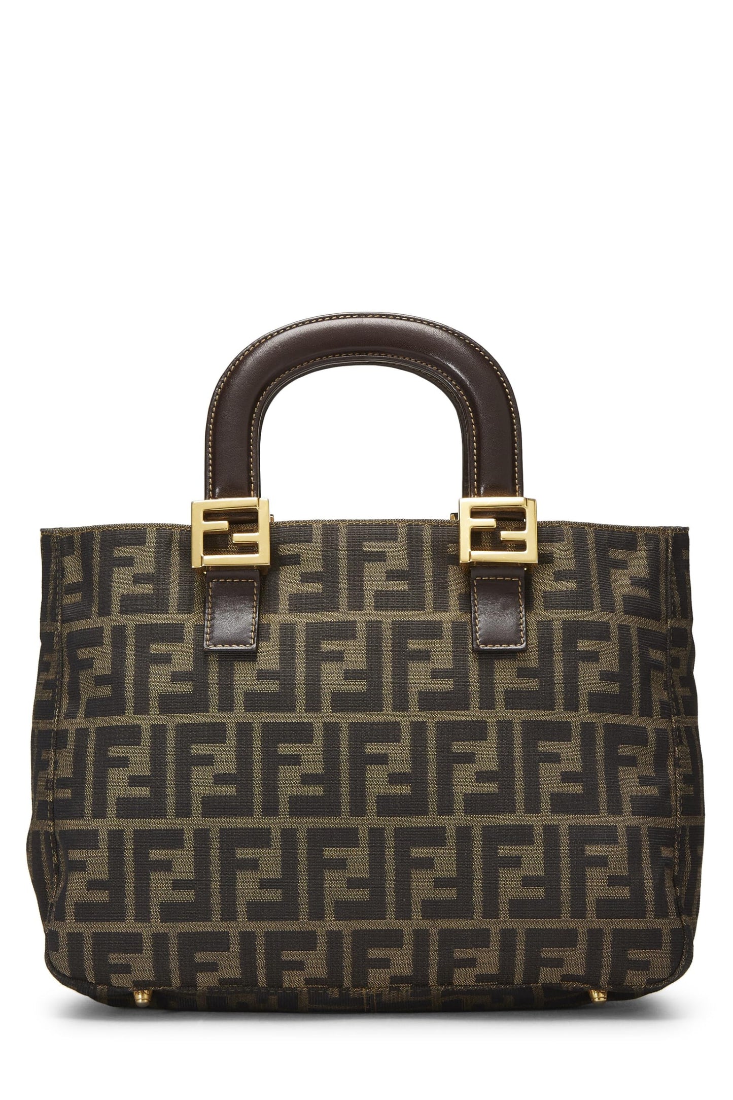 Fendi, Brown Zucca Canvas Handbag Small, Brown