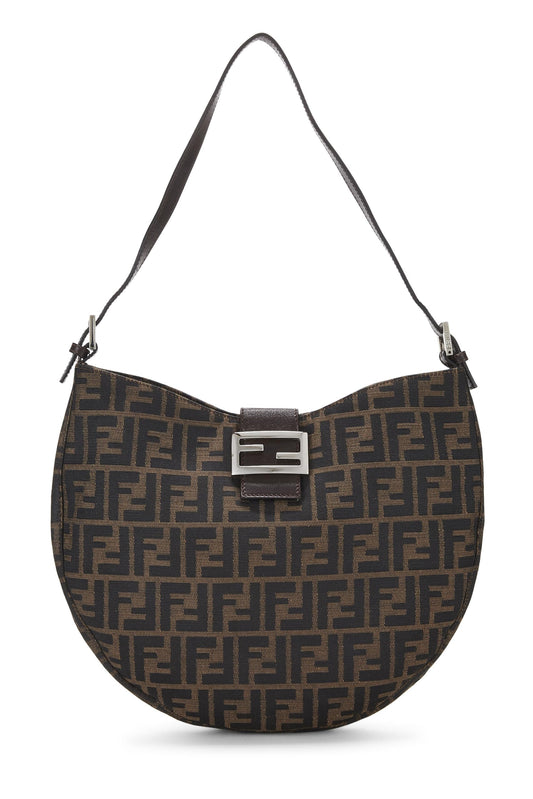 Fendi, Brown Zucca Canvas Shoulder Bag, Brown